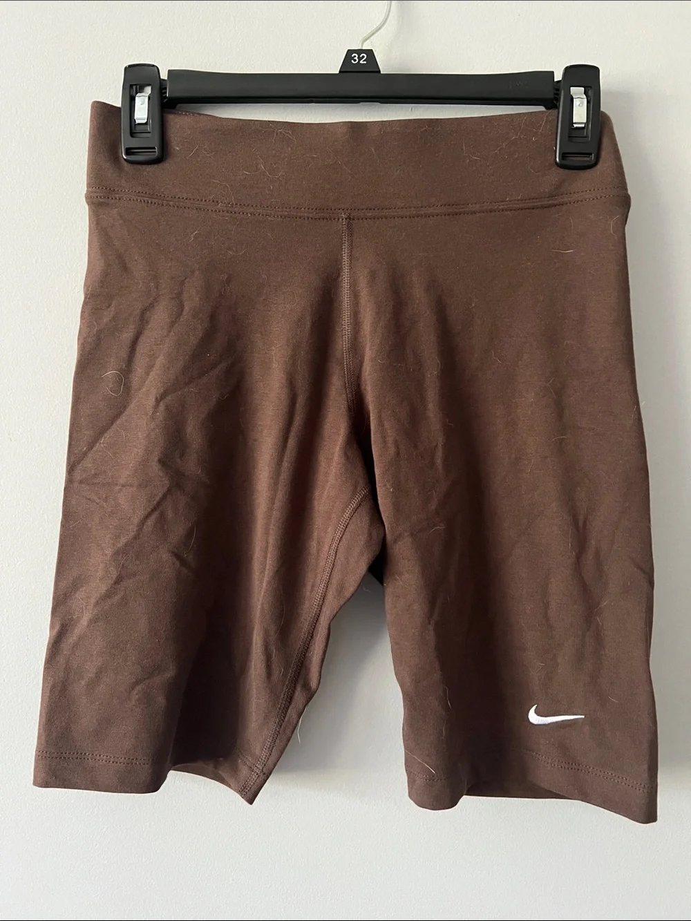 Nike Women's Brown Athletic Bike Shorts with Swoosh